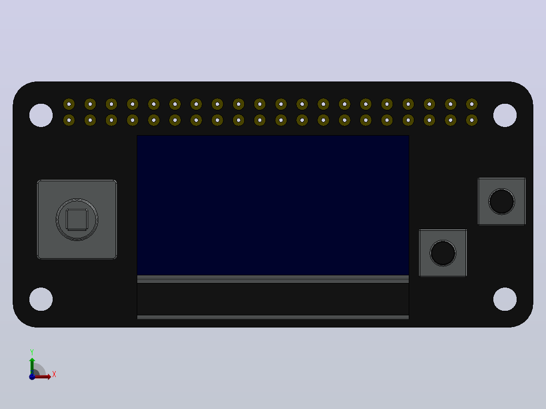 Adafruit 128x64 OLED 帽子 12前视图