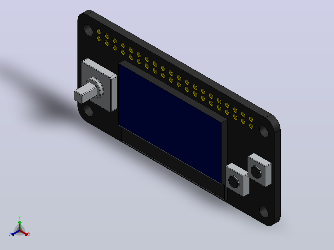 Adafruit 128x64 OLED 帽子 12正等轴测图