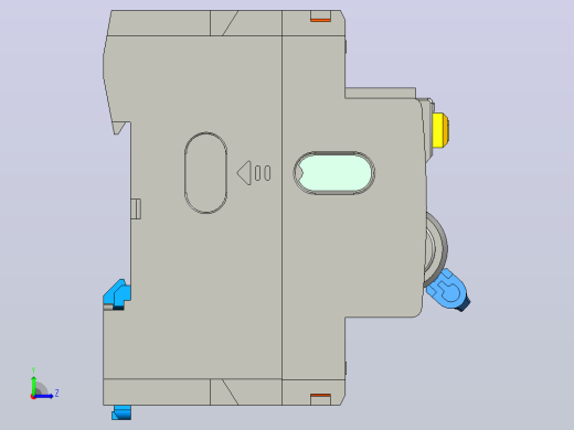 NL1-100双汇2P剩余电流动作断路器三维模型左视缩略图