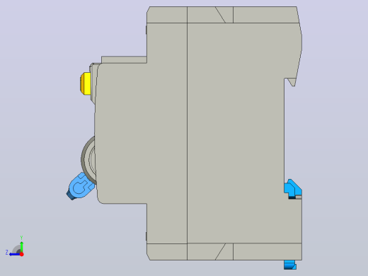 NL1-100双汇2P剩余电流动作断路器三维模型右视缩略图