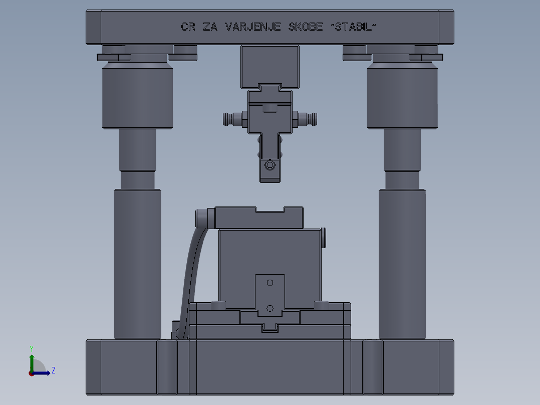 A3 气动夹具左视图