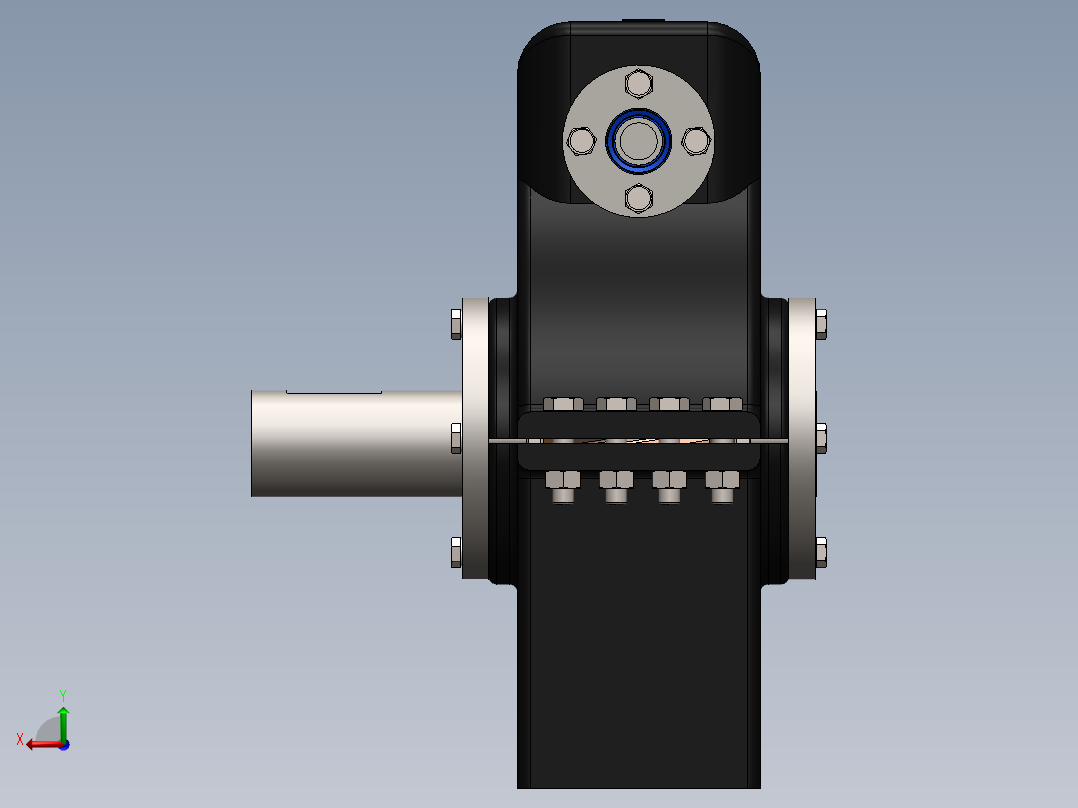 蜗轮蜗杆传动模型3D模型后视图