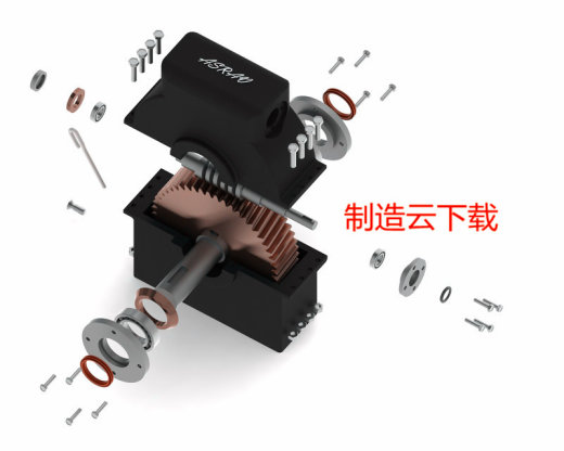 蜗轮蜗杆传动模型3D模型缩略图