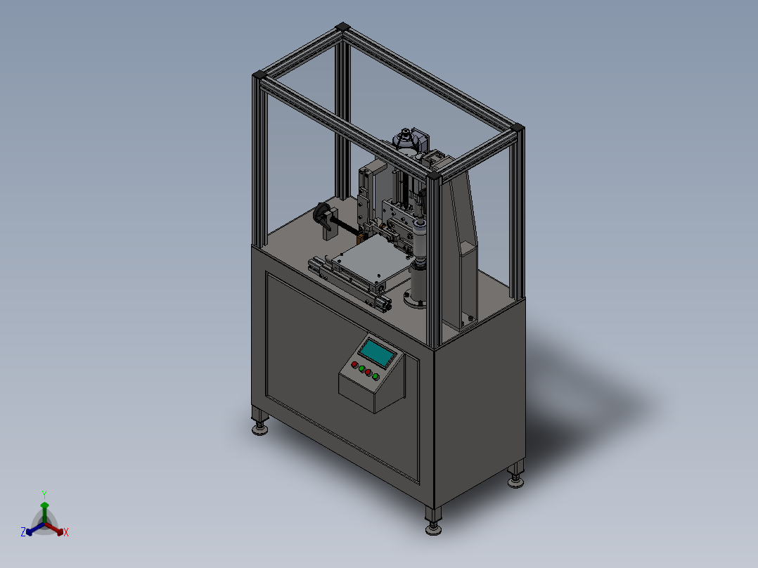 小型加工中心正等轴测图