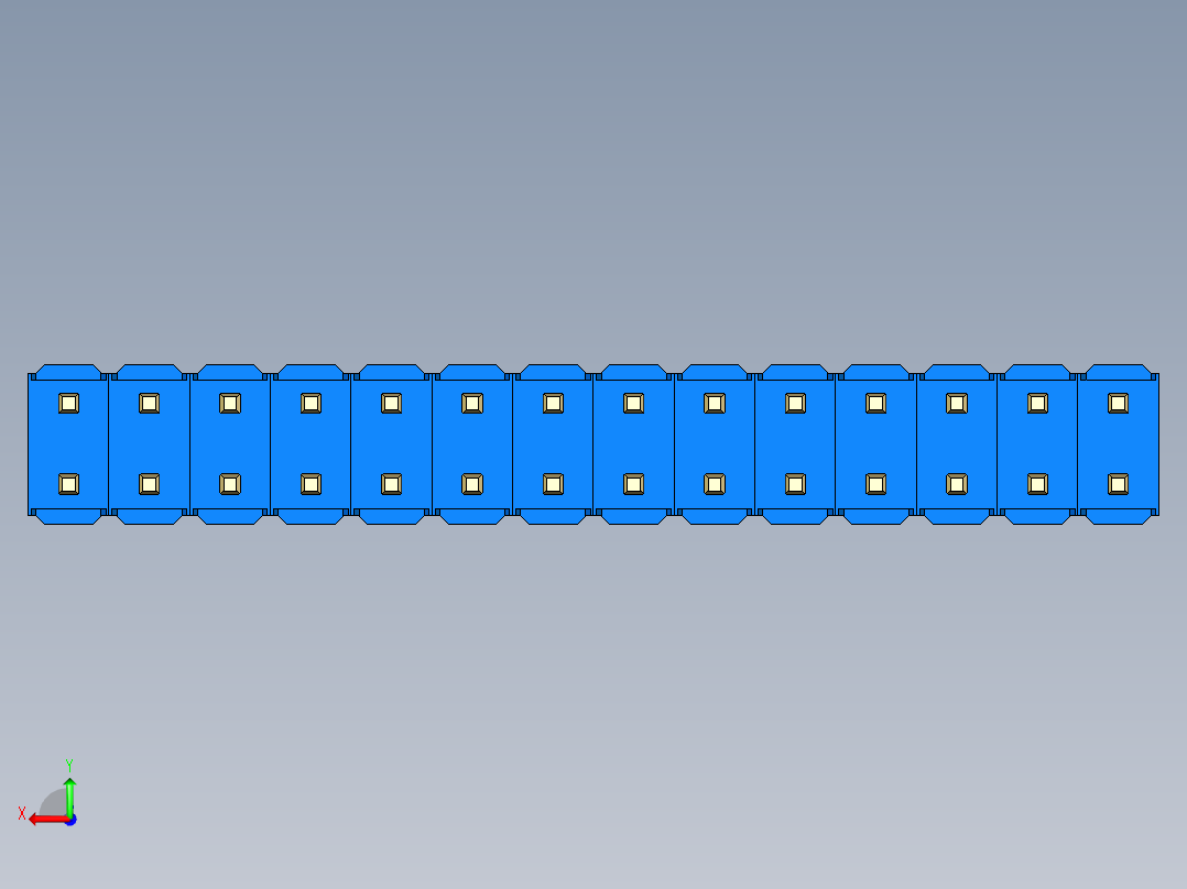 彩色公头100mil（2.54mm）系列-DS1021_blue_2x14p_100mil_Type1_rev1.0后视图