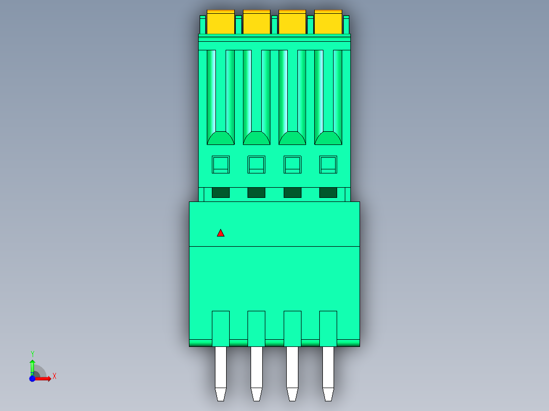 DEGSON 15EDG 系列 2.5mm 接线端子包-15EDGVC+KD-2.5-04P-14-00AH前视图