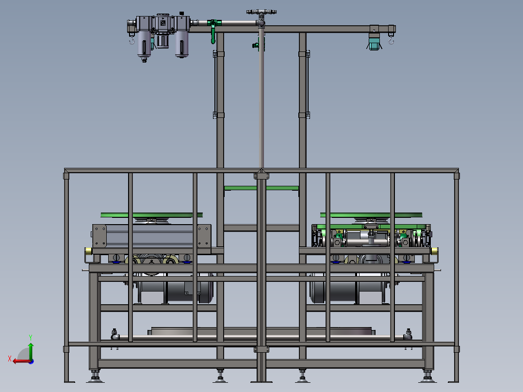 单层倍速链组装线后视图