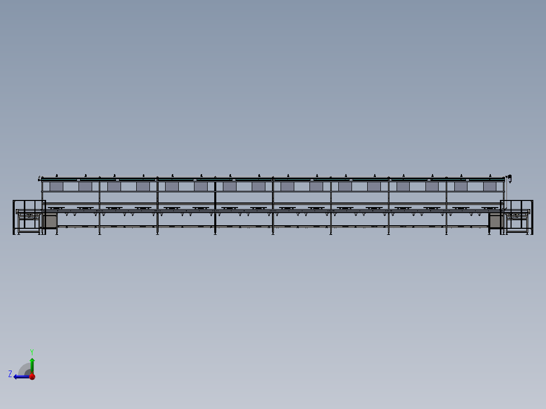 单层倍速链组装线右视图