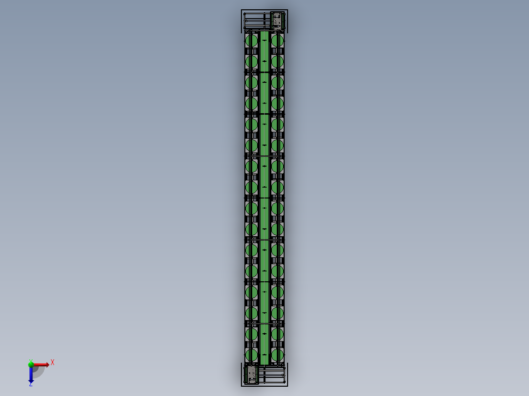 单层倍速链组装线俯视图