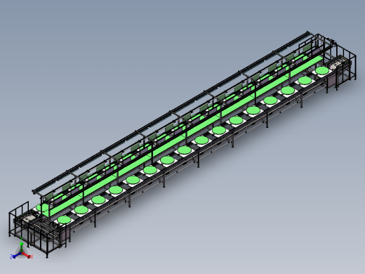 单层倍速链组装线正等轴测缩略图