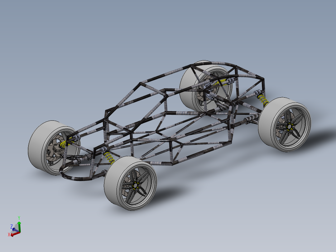 带避震的框架赛车