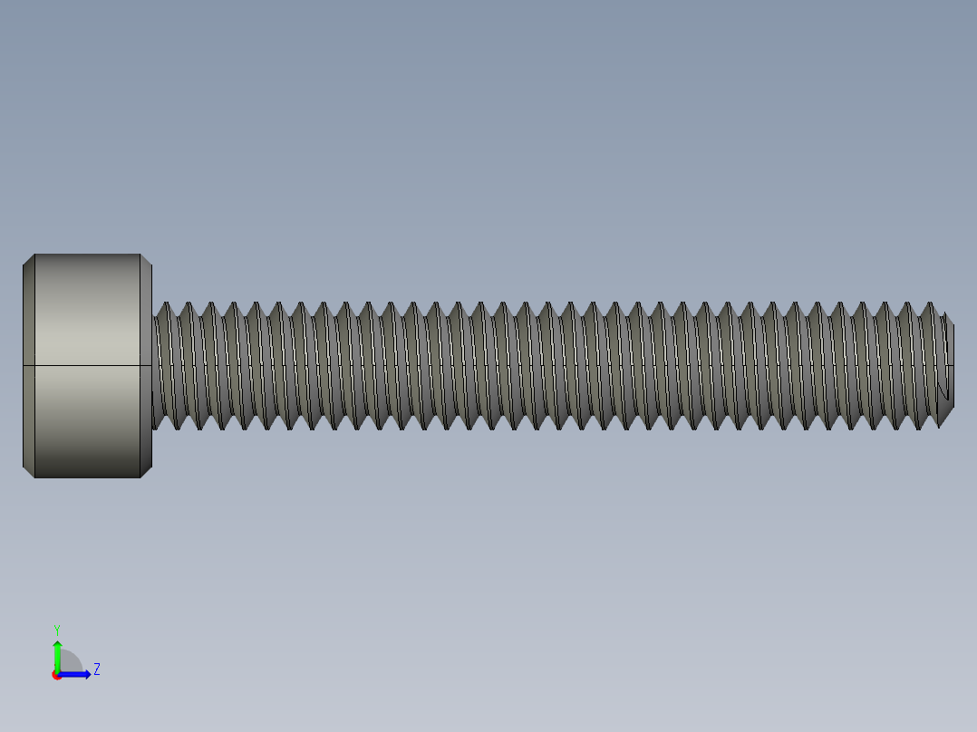 M4 x 0.7mm Thread 25mm LONG SOCKET HEAD CAP SCREW.STEP左视图