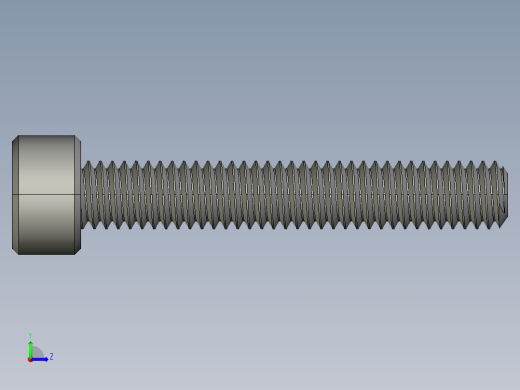 M4 x 0.7mm Thread 25mm LONG SOCKET HEAD CAP SCREW.STEP左视缩略图