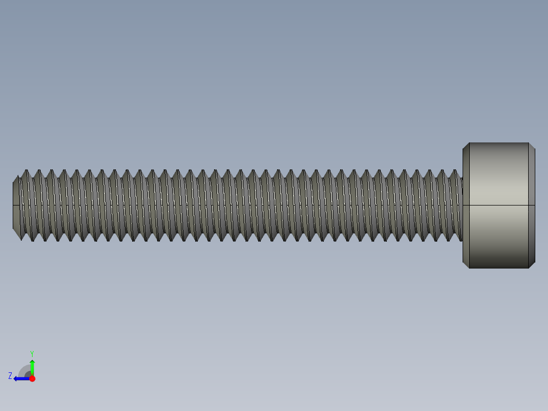 M4 x 0.7mm Thread 25mm LONG SOCKET HEAD CAP SCREW.STEP右视图
