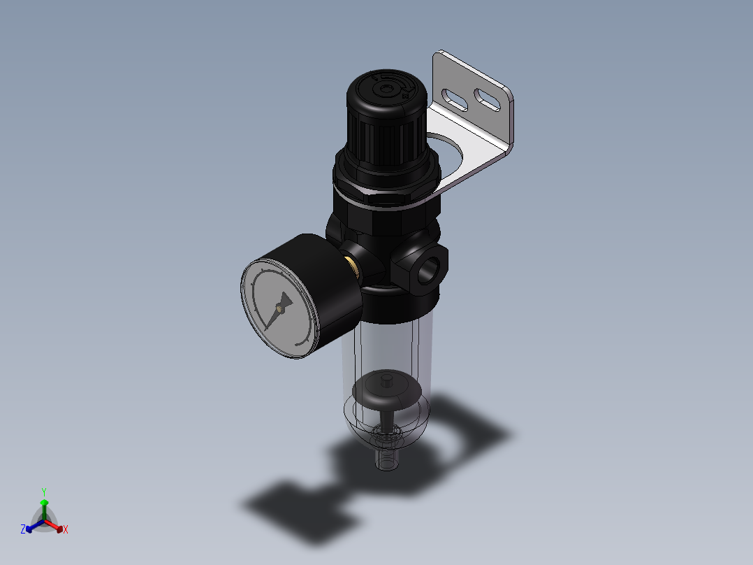 KIT REGULADOR FILTRO DRENO AUT. MAN. FIXAD. 1-8 (P1H-XXX)正等轴测图