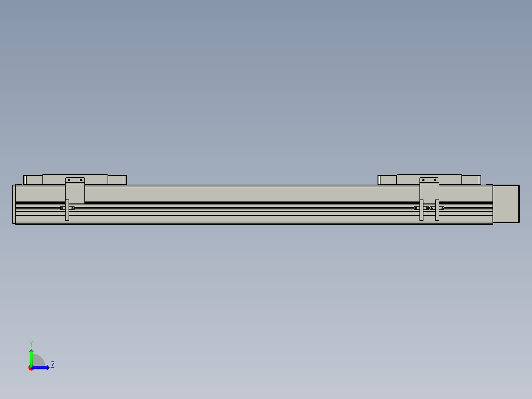直线模组LHC14-S600-L设计图纸左视图