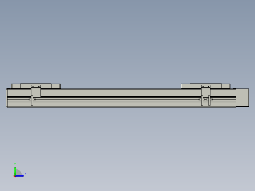 直线模组LHC14-S600-L设计图纸左视缩略图