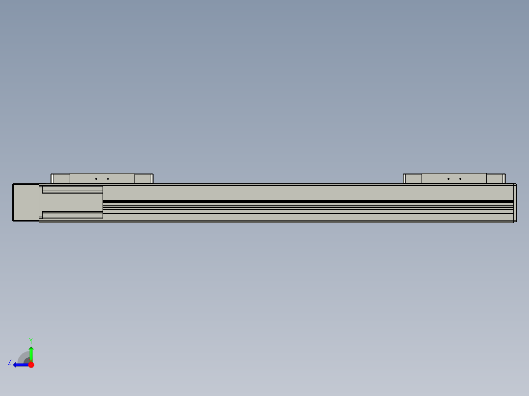 直线模组LHC14-S600-L设计图纸右视图
