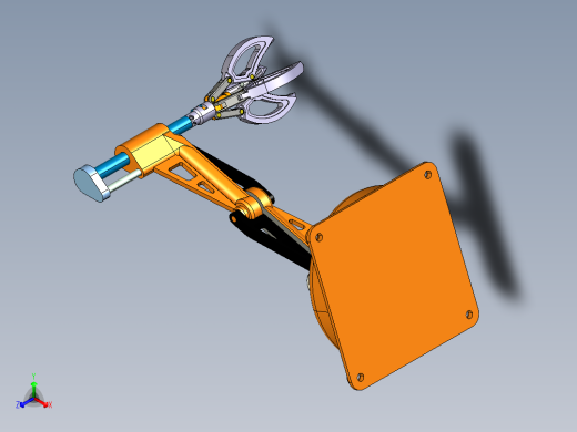 21-壁挂式机械爪三维建模图纸 CATIA设计 附stp格式