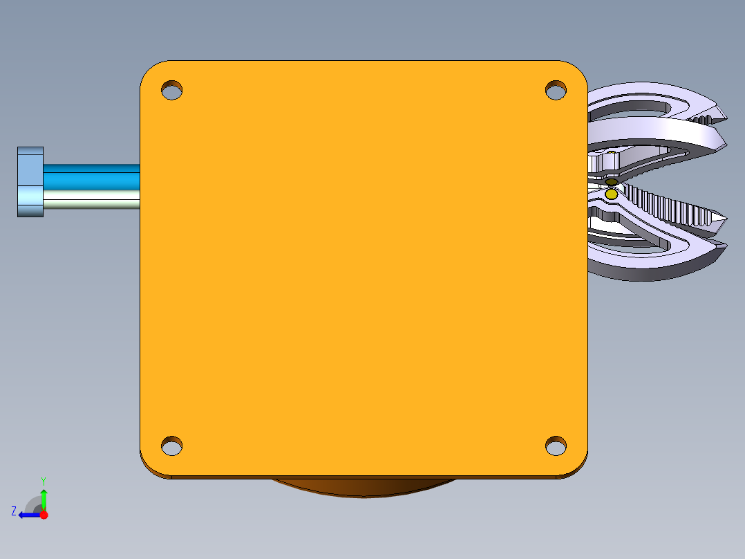 21-壁挂式机械爪三维建模图纸 CATIA设计 附stp格式右视图
