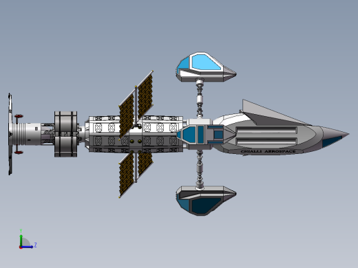 航天器宇宙飞船左视缩略图