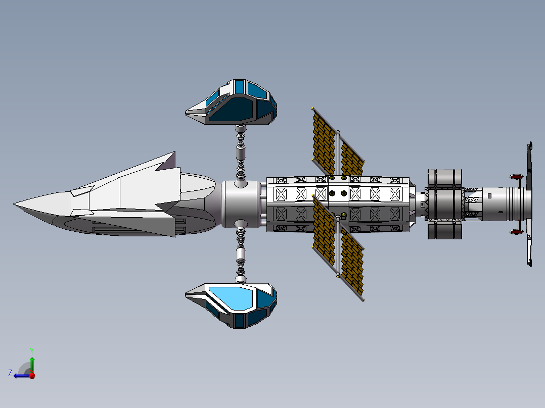 航天器宇宙飞船右视图