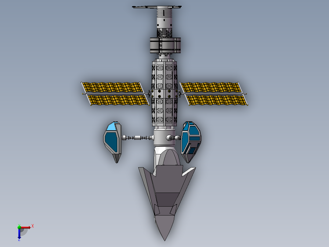 航天器宇宙飞船俯视图