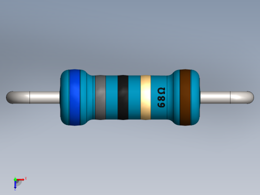 电容器 二极管 电阻器-Resistor 68 Ohm Blue俯视缩略图