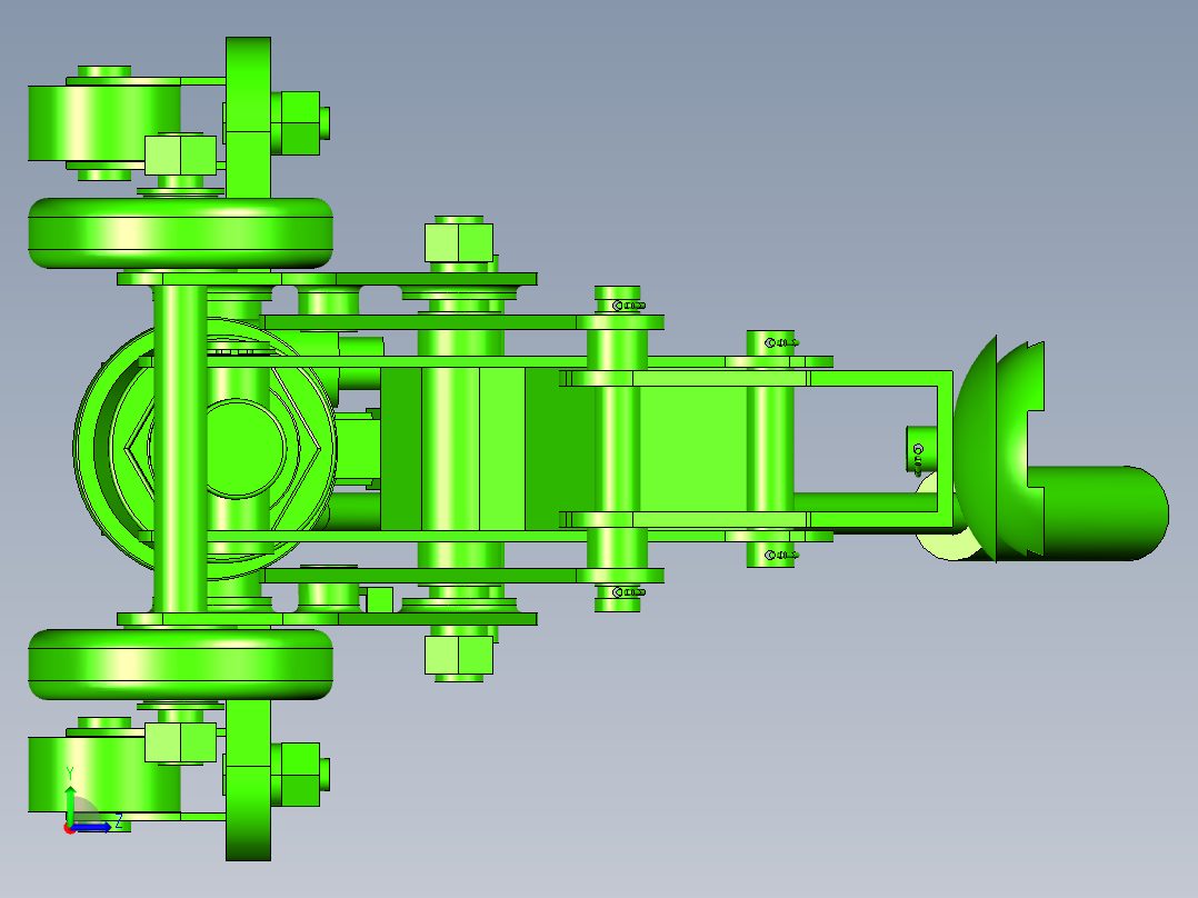 手动卧式千斤顶设计三维sw左视图