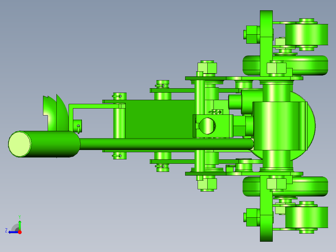 手动卧式千斤顶设计三维sw右视图