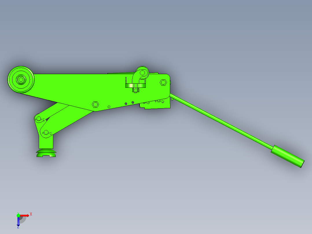 手动卧式千斤顶设计三维sw俯视图
