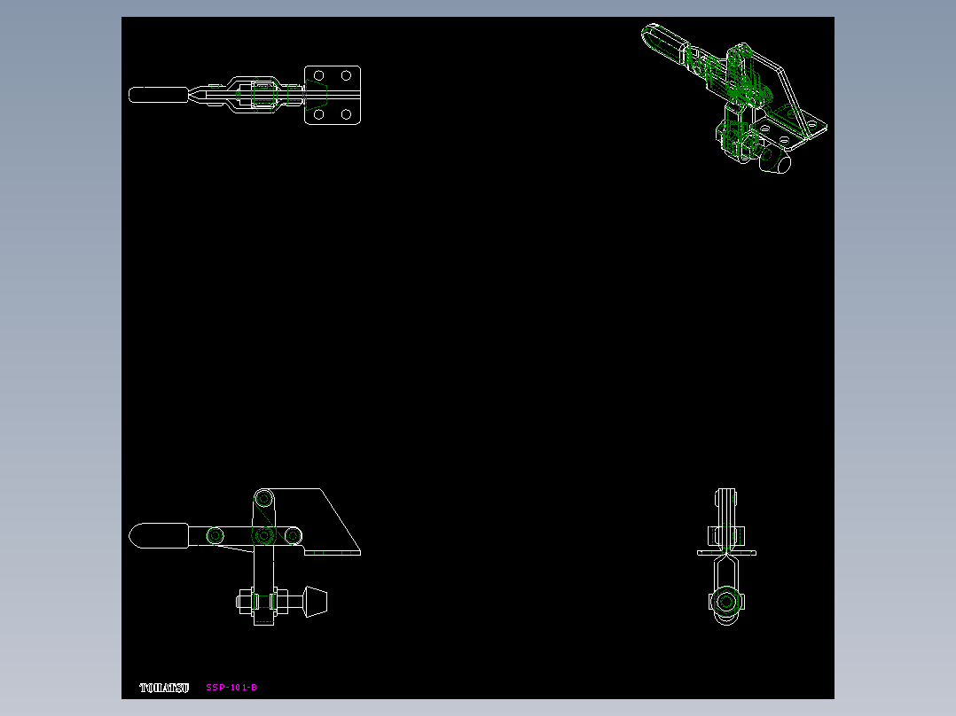 垂直式夾鉗SSP(G)-2D多系列多零件图纸模型