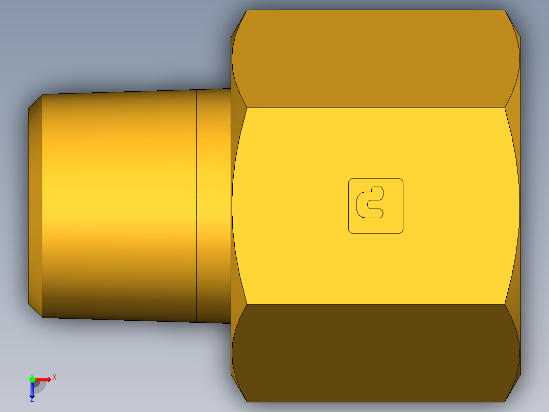 扩口式工业通用硬管接头Female Flare to Male Pipe Thread664FHD-8-6俯视图