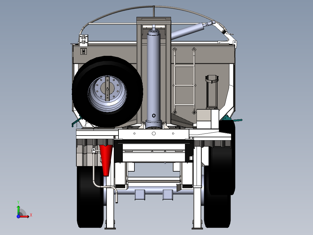 22吨自卸半挂车前视图