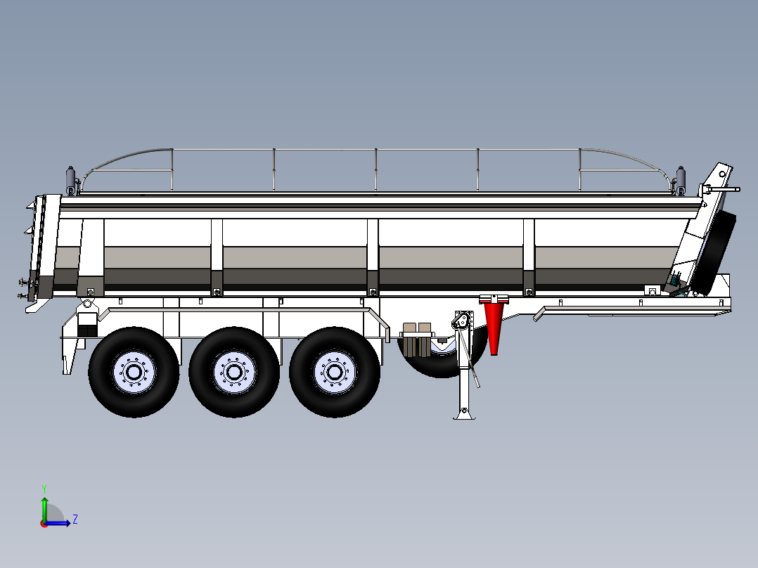 22吨自卸半挂车左视图