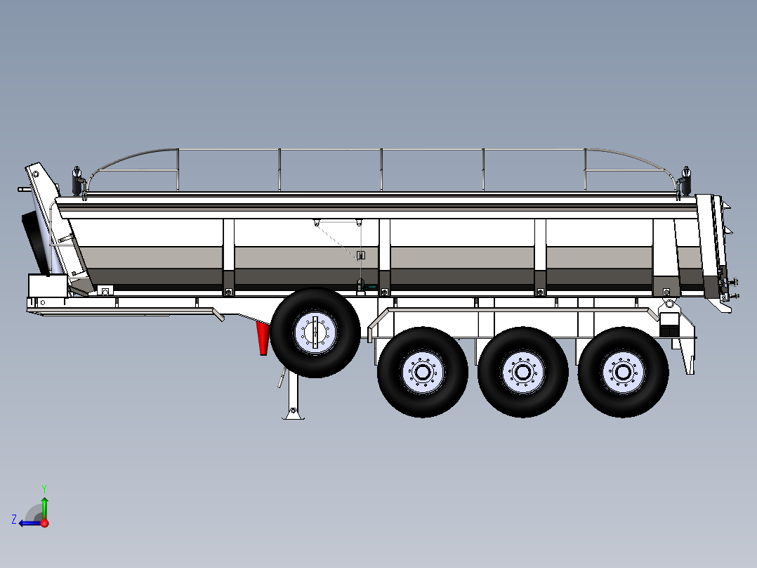 22吨自卸半挂车右视图