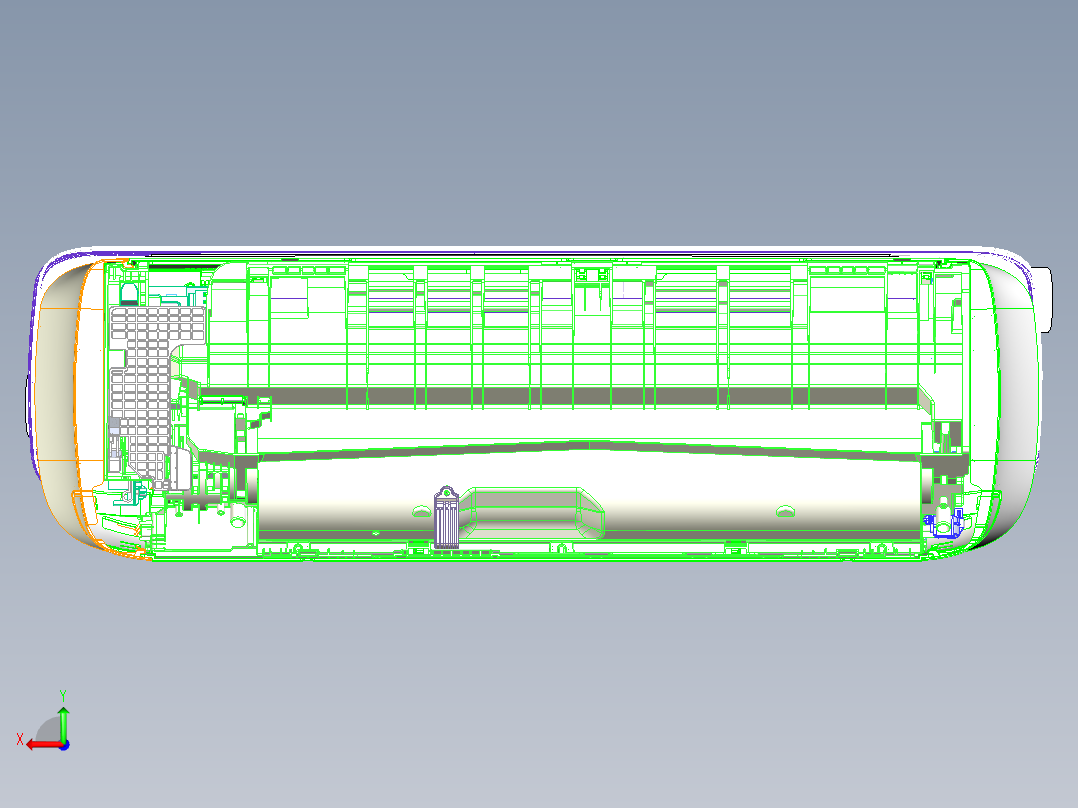 室内空调前面板（详细的外壳）后视图