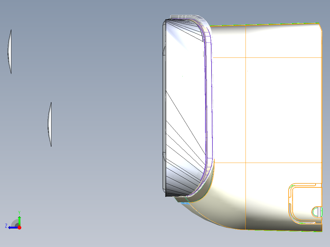 室内空调前面板（详细的外壳）右视图