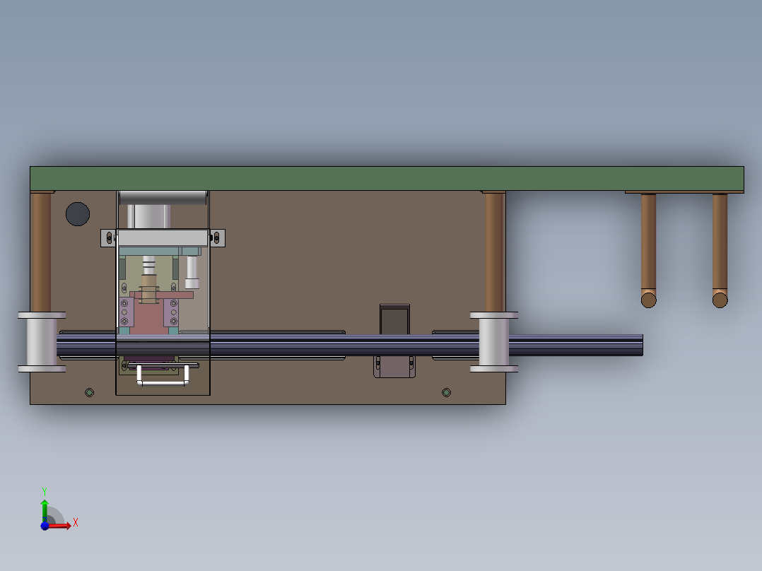 2TW FRI 自动开口工装（sw18可编辑+工程图）前视图