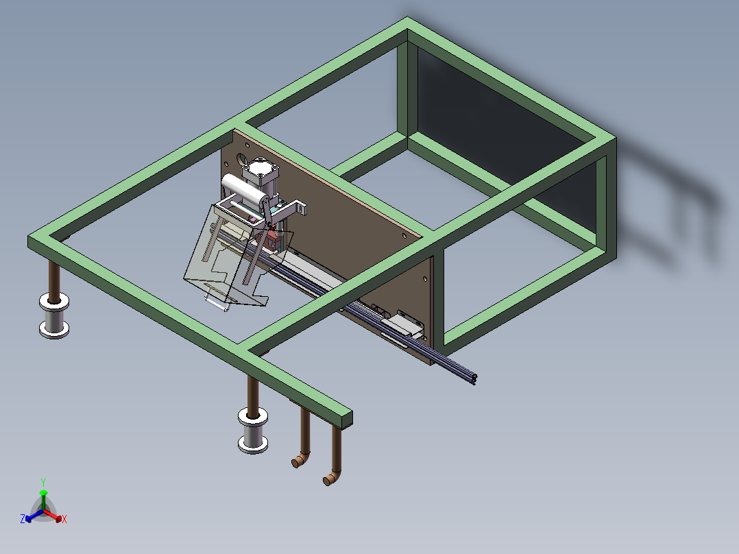 2TW FRI 自动开口工装（sw18可编辑+工程图）正等轴测图