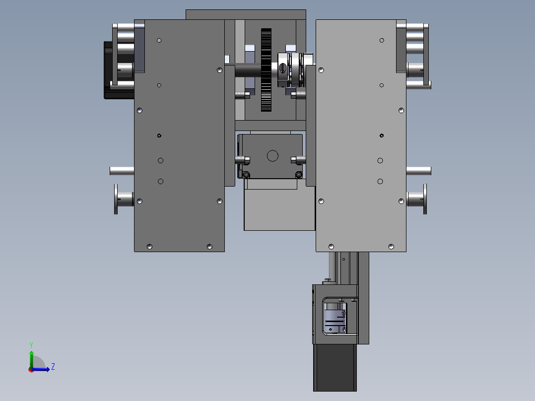 砂带打磨机二坐标移动sw20可编辑左视图