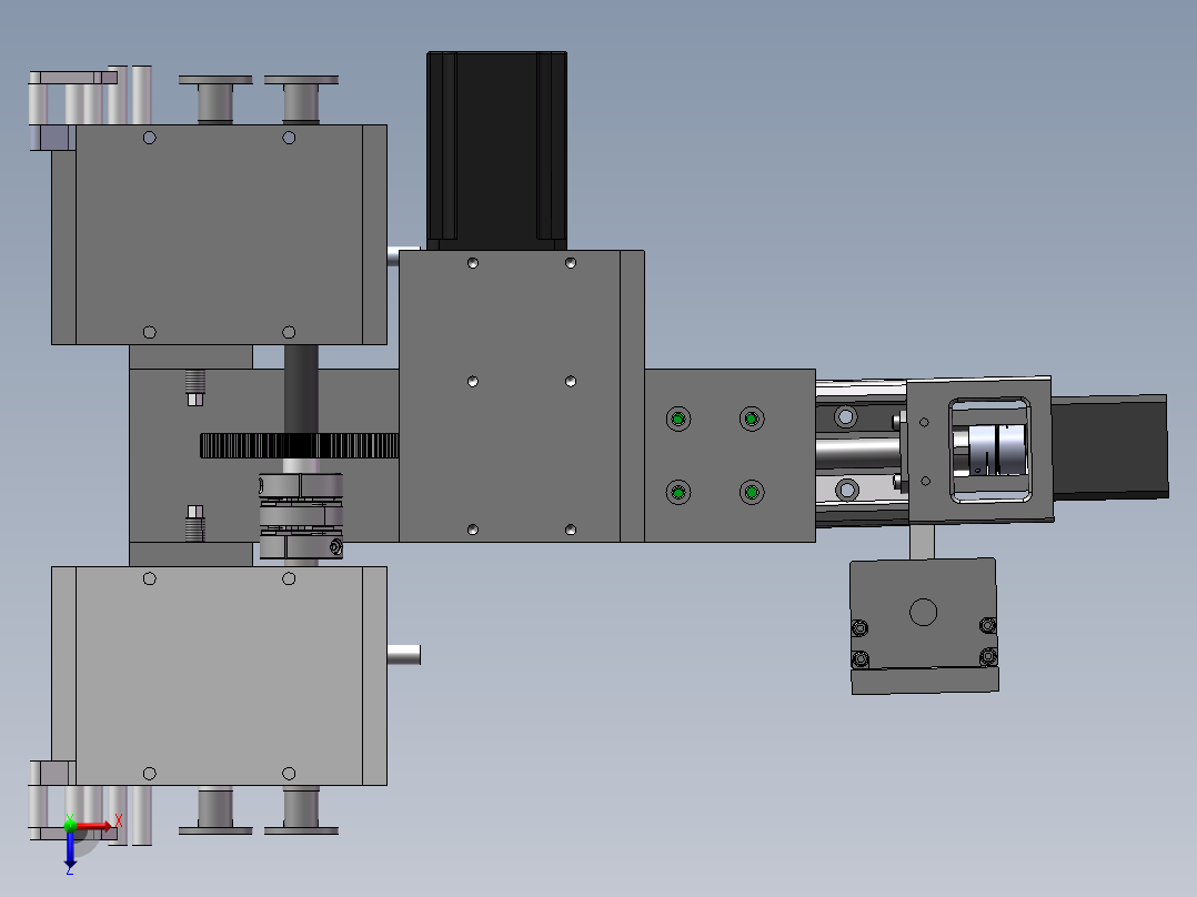 砂带打磨机二坐标移动sw20可编辑俯视图