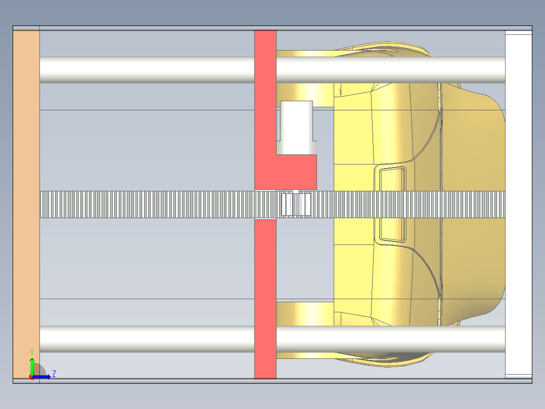 模型摆件立体自动仓库升降机运输模型升降设计左视图