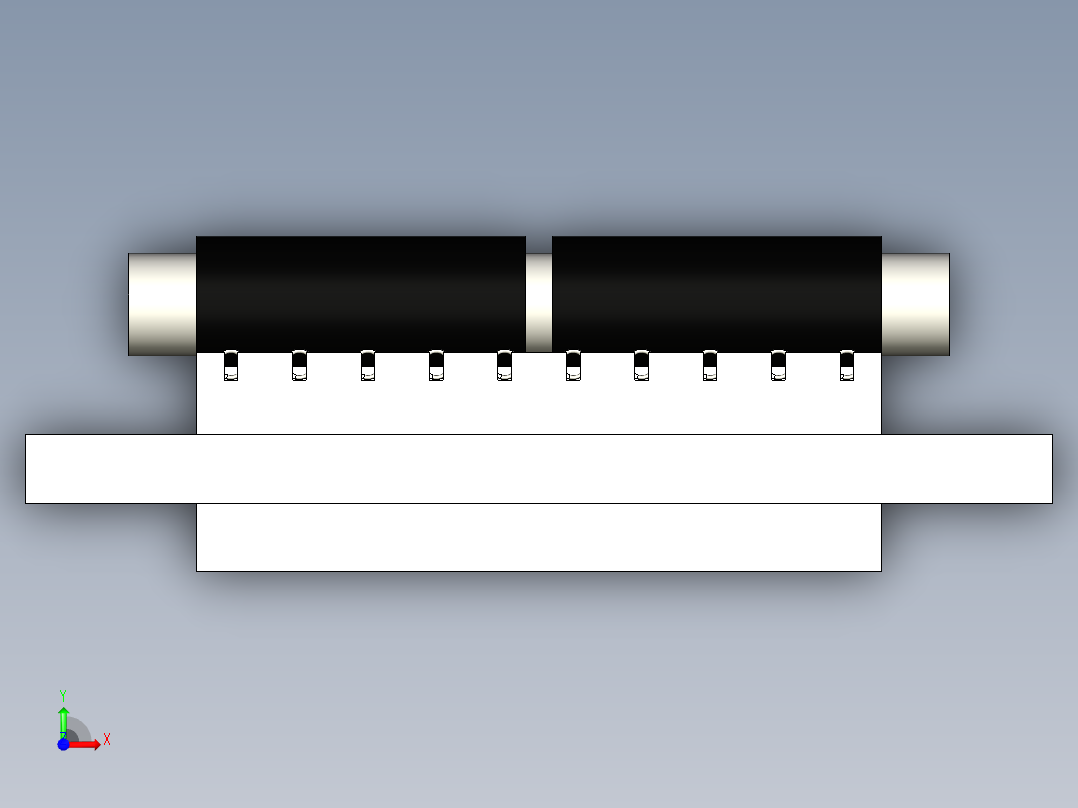 一個細爪穿入彈簧的机构前视图