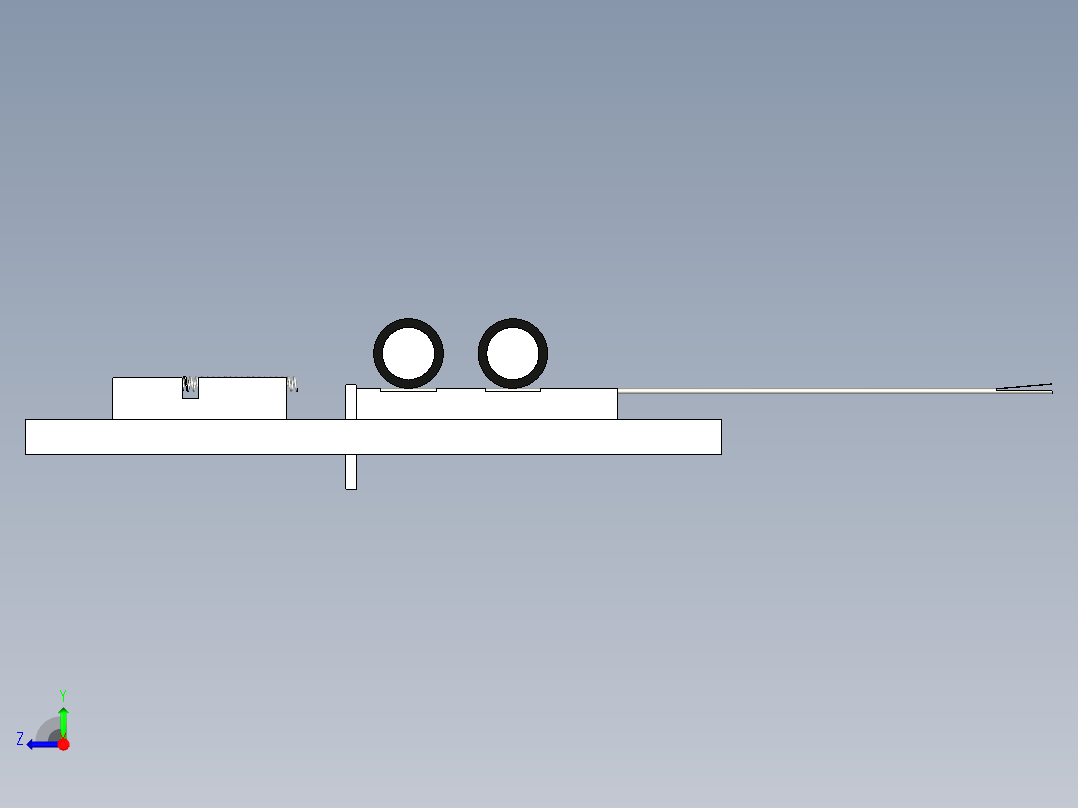 一個細爪穿入彈簧的机构右视图