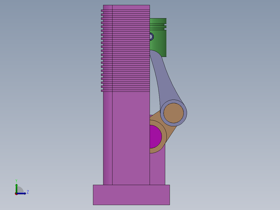单缸内燃机左视图
