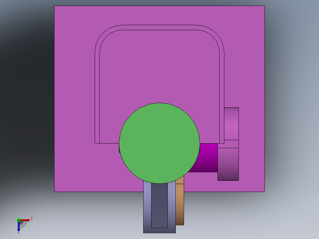 单缸内燃机俯视图