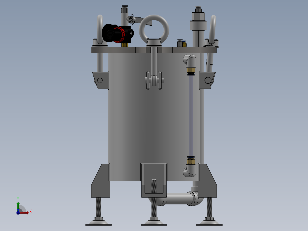 压力容积、底部出胶压力罐储胶罐前视图