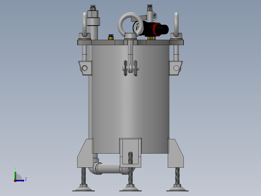 压力容积、底部出胶压力罐储胶罐左视图