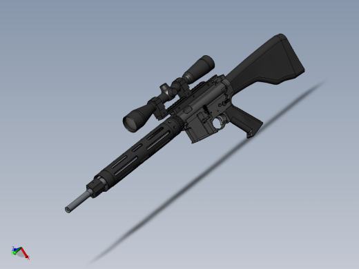 手枪左轮冲锋枪老式狙击步枪设计3D图纸ar15_flat-top-1 2 SW UG X_T